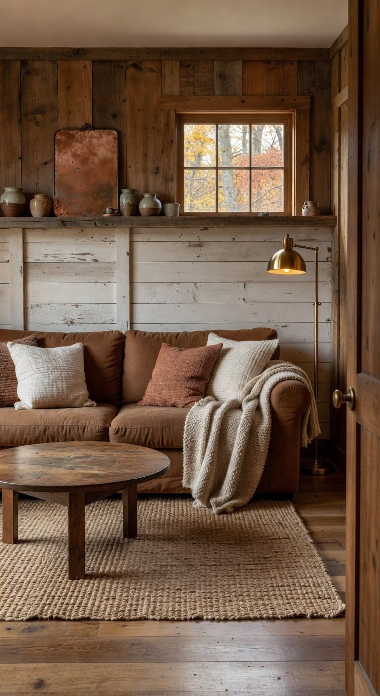 cozy rustic walnut gathering nook