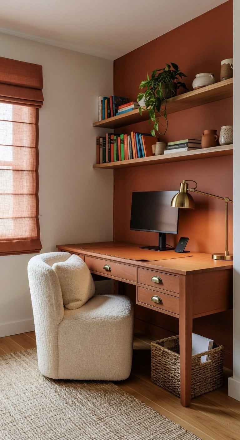 cozy textural inviting workspace