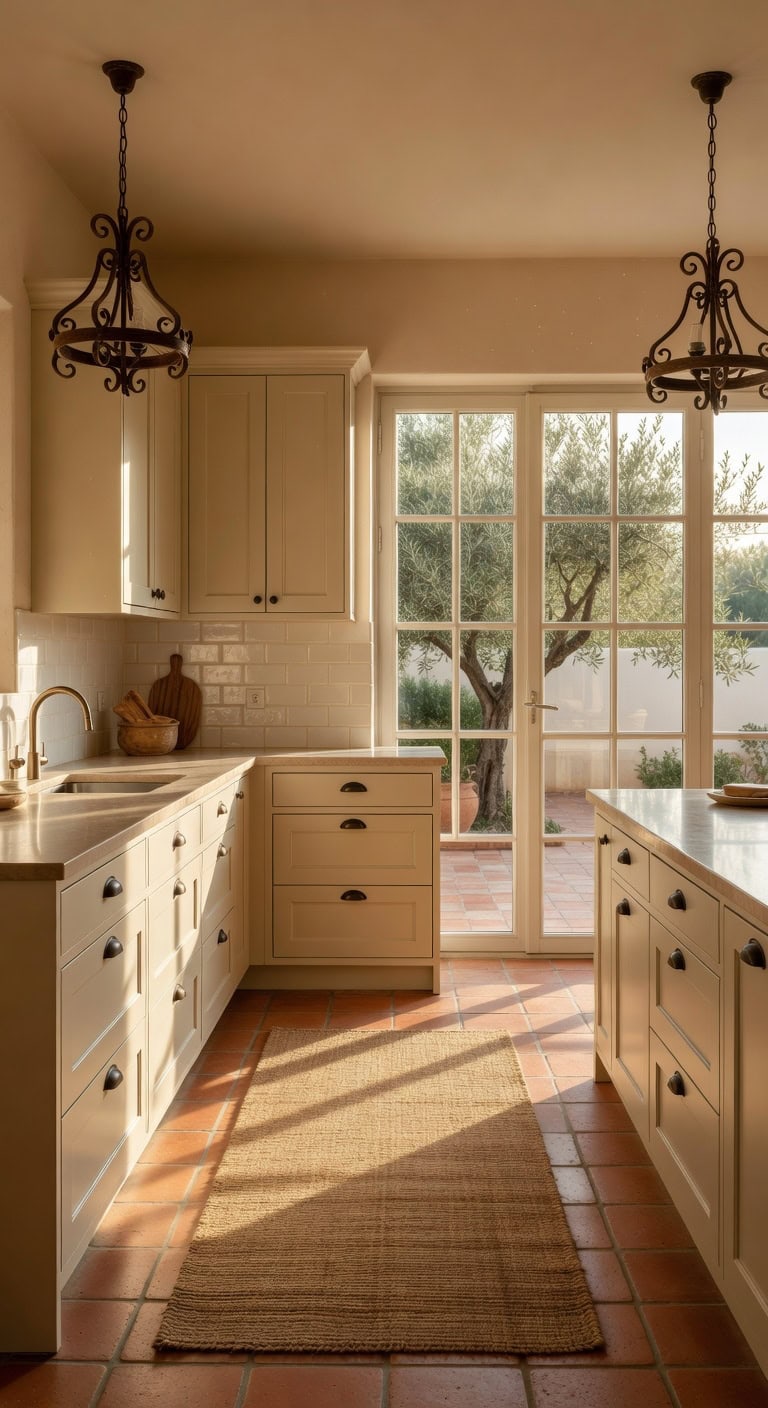 creamy ivory kitchen cabinet spaces