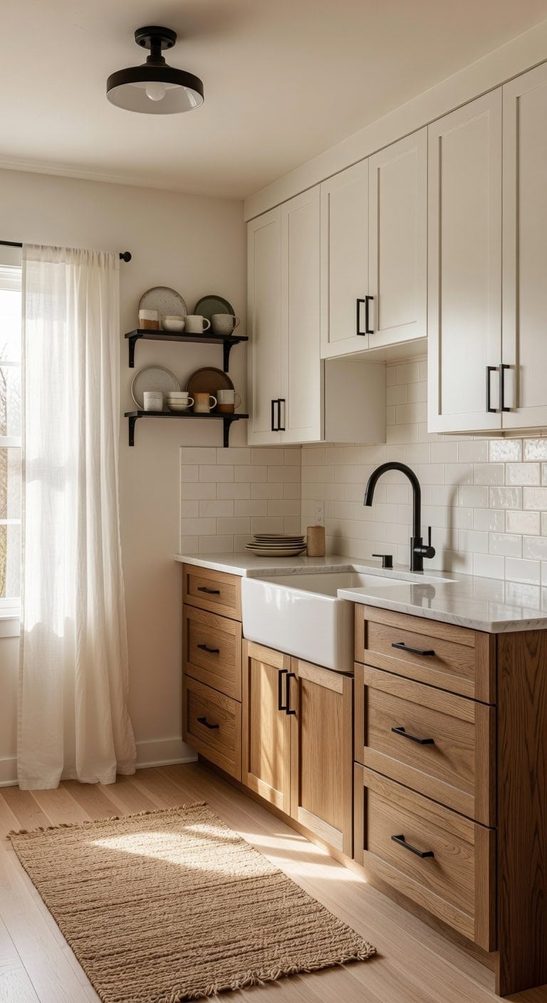 crisp white and warm wood