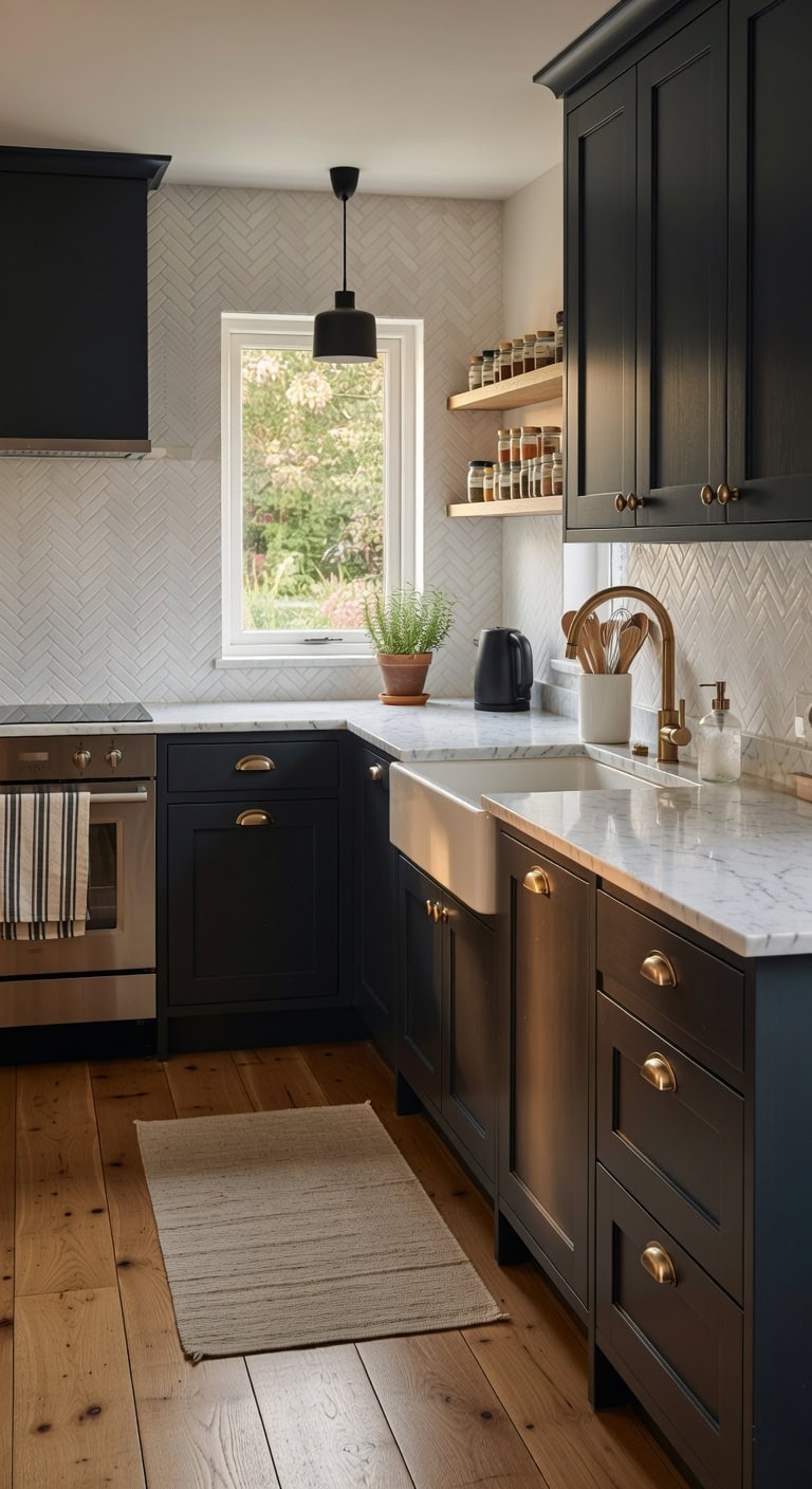 curated dark gray kitchen colors