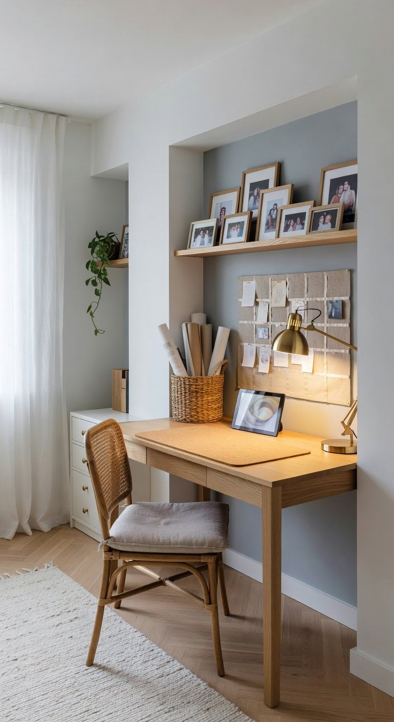 curated personal clutter free workspace decor
