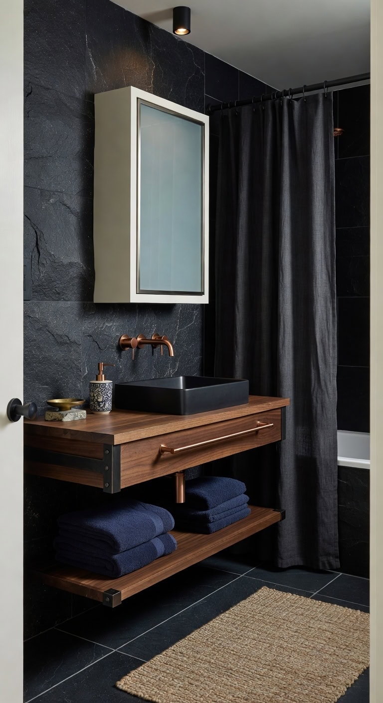 dark limestone artisan bath