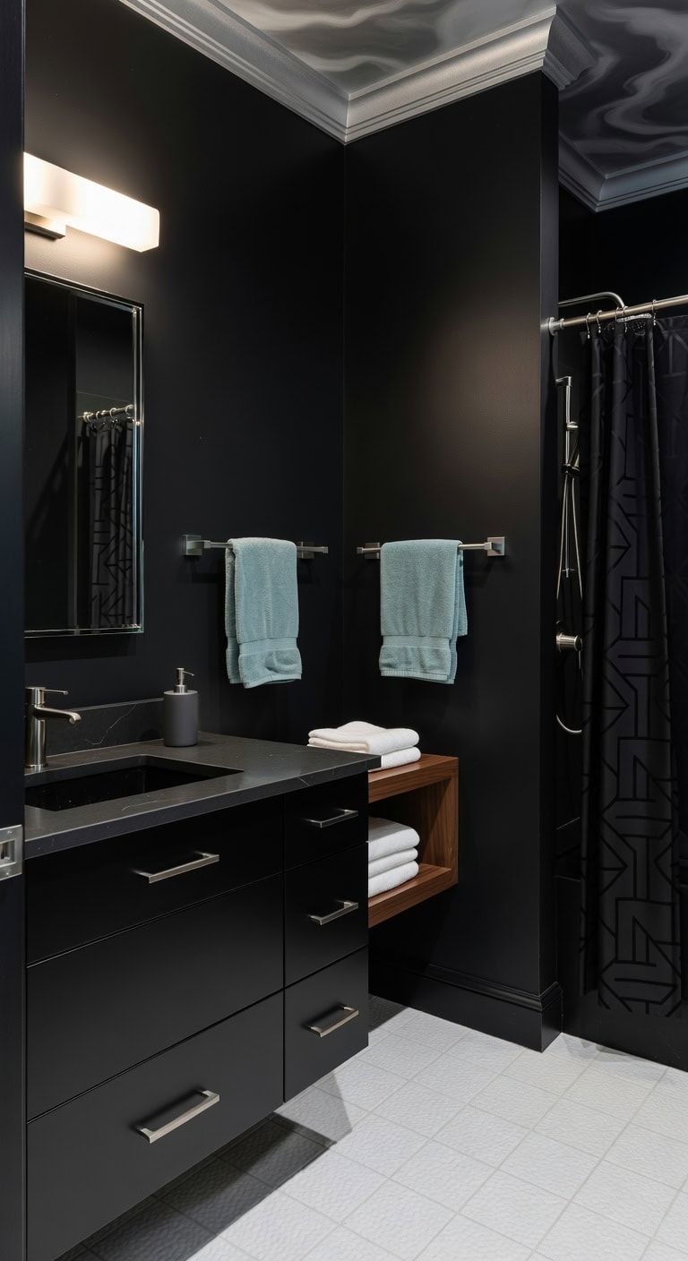 dark luxe bathroom retreat