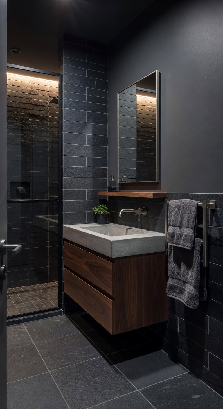 dark slate urban bath sanctuary