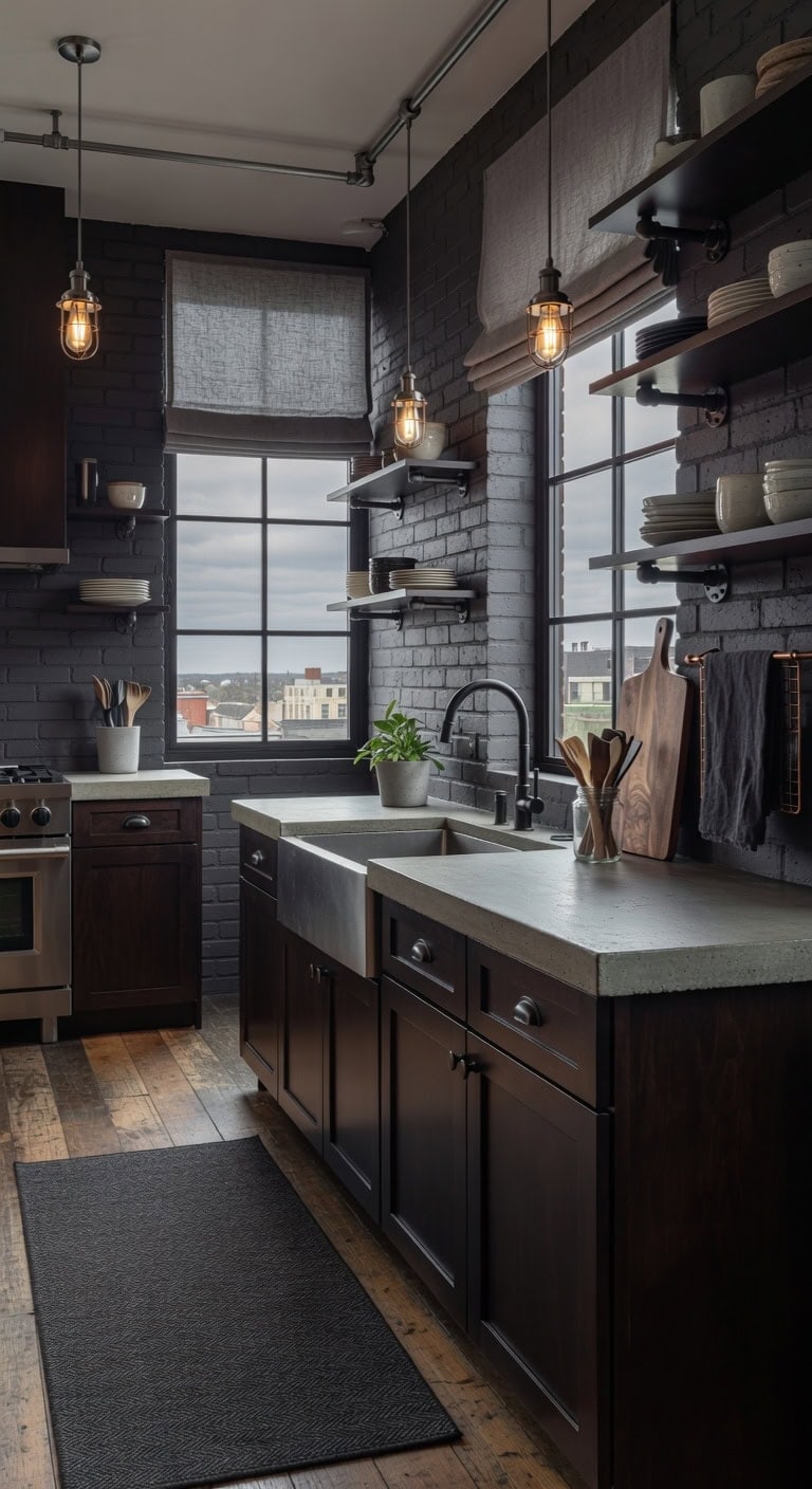 dark stained maple industrial chic