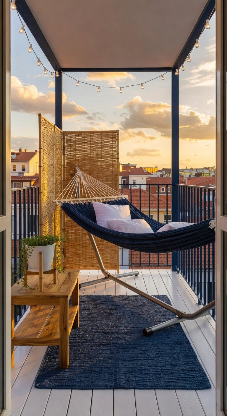 deep navy quick dry balcony hammock