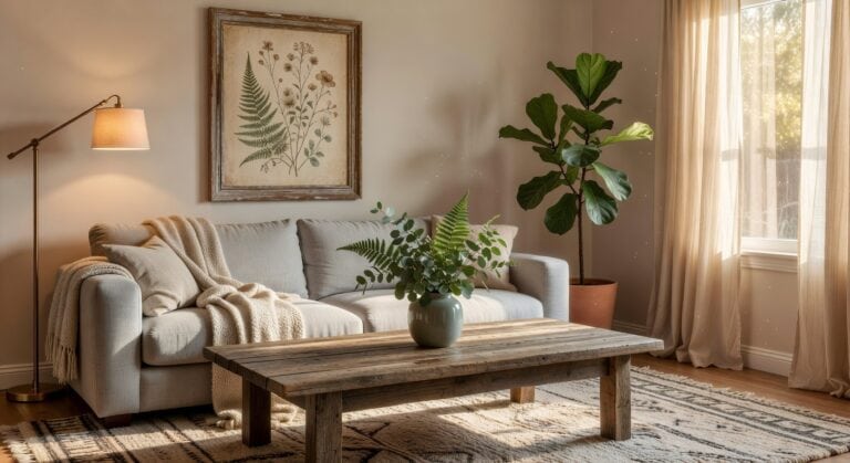 distressed botanical wood frame prints