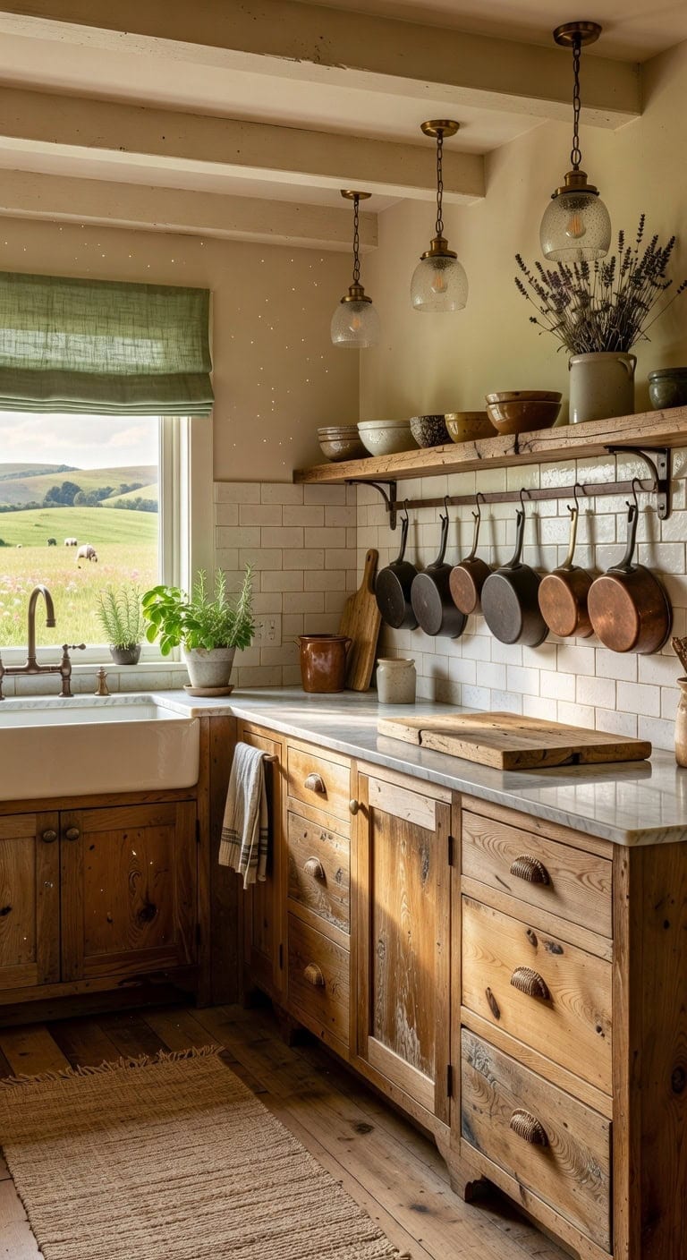 distressed maple farmhouse kitchen