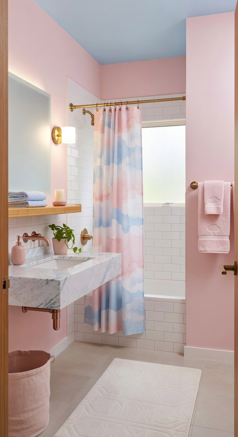 dreamy pastel cloud bathroom