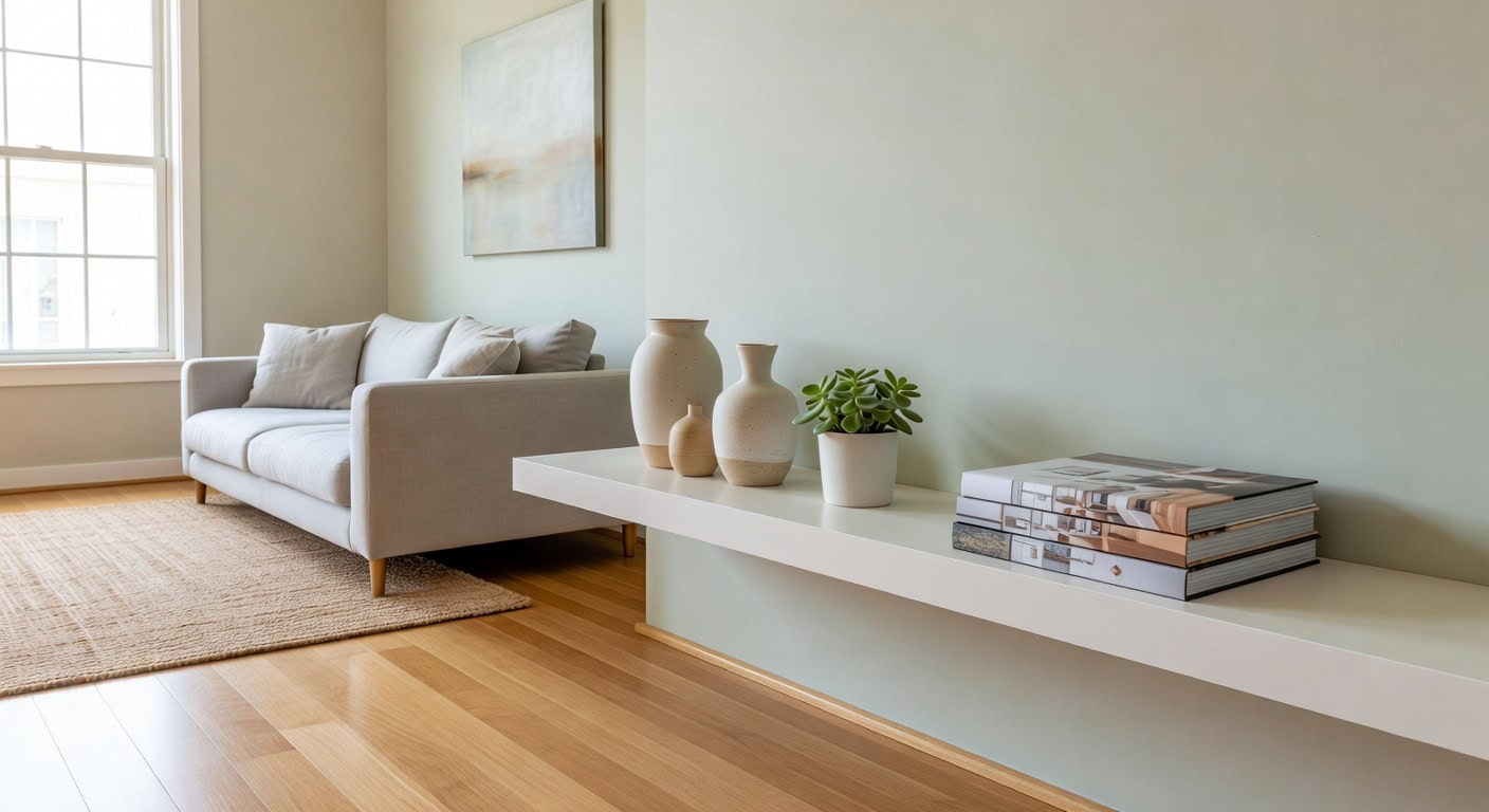 durable high capacity white floating shelves