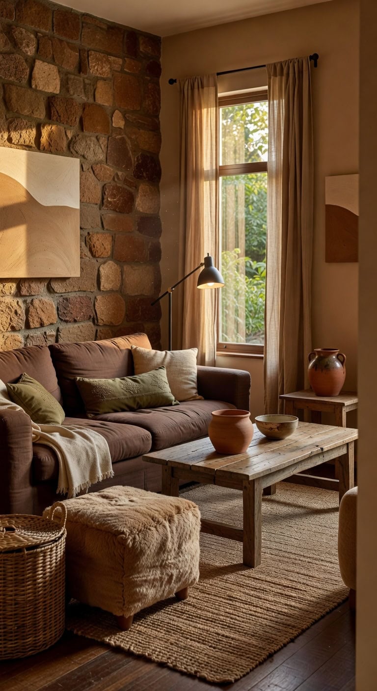 earthy brown and beige decor