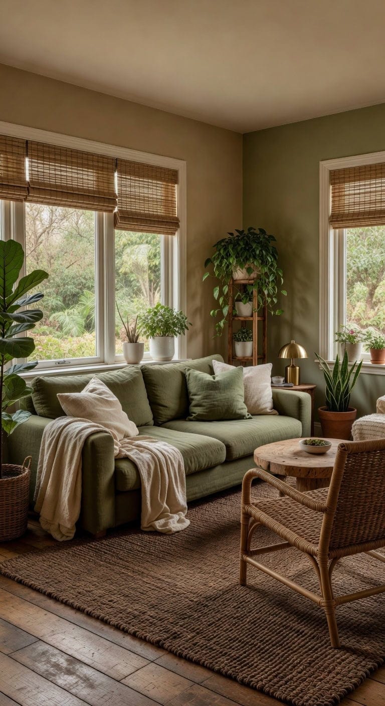 earthy calming inviting indoor retreat