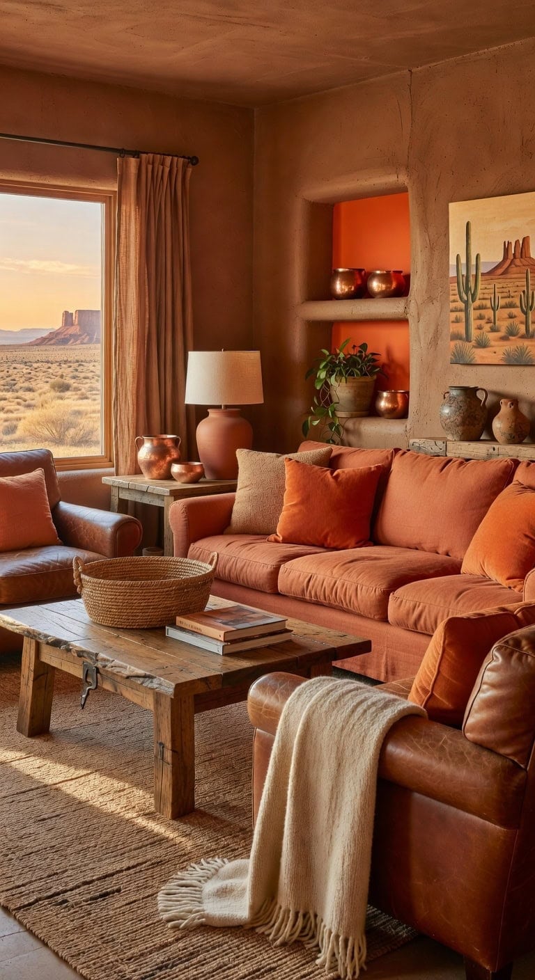 earthy desert oasis sunset colors