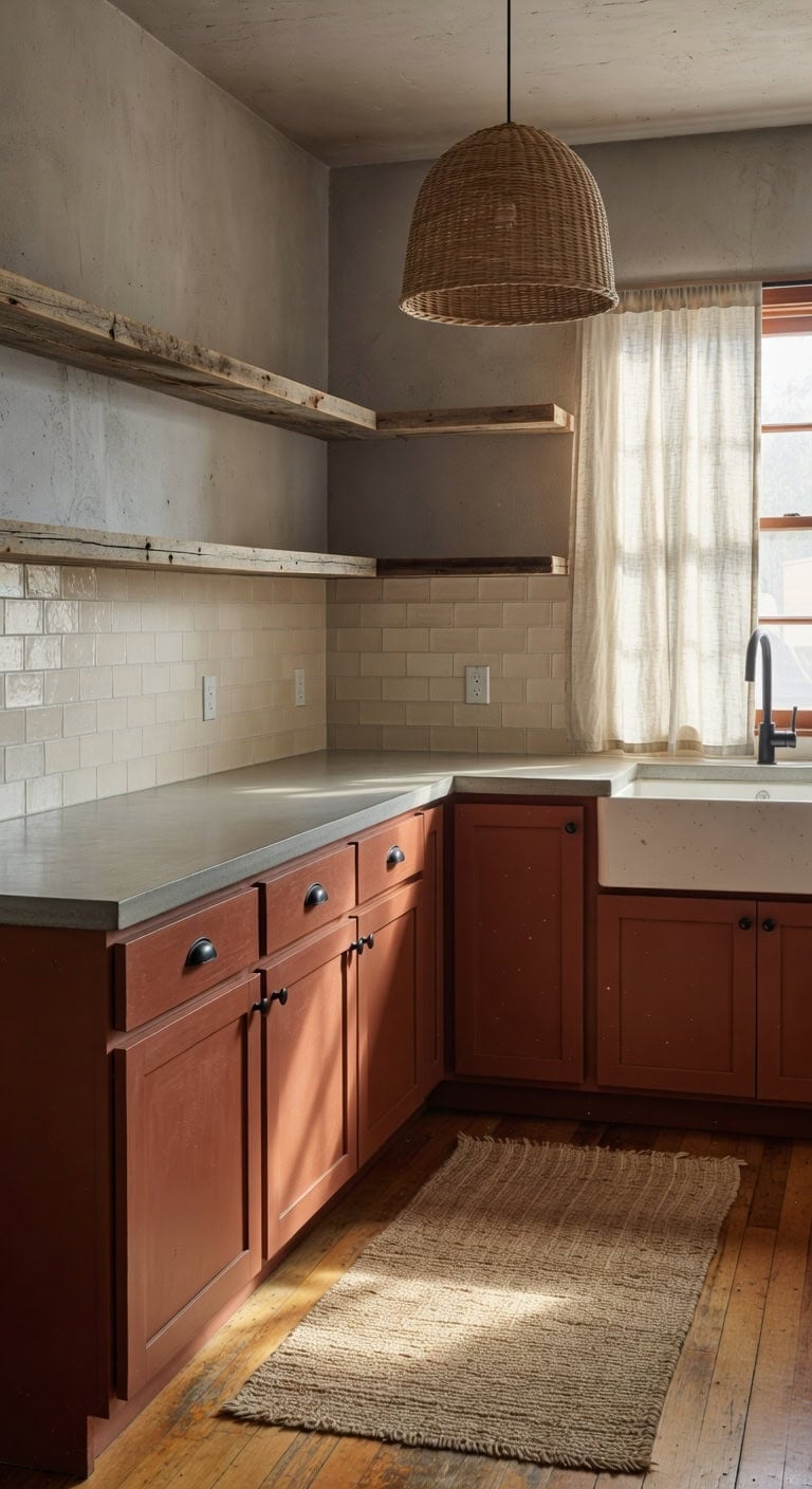 earthy modern collected artisan kitchen