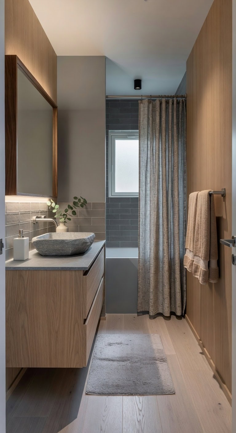 earthy scandinavian minimalist bath
