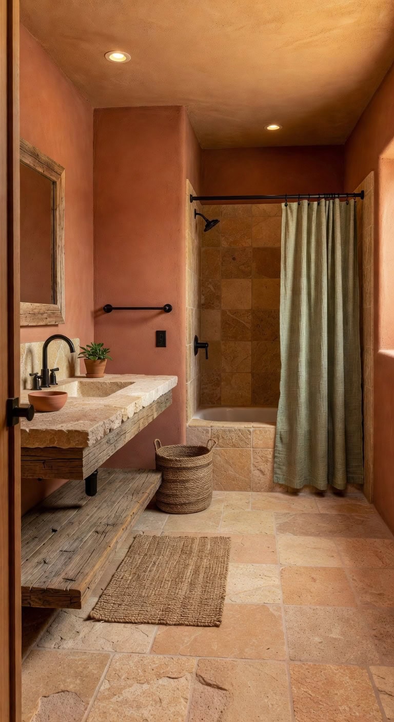 earthy terracotta desert oasis