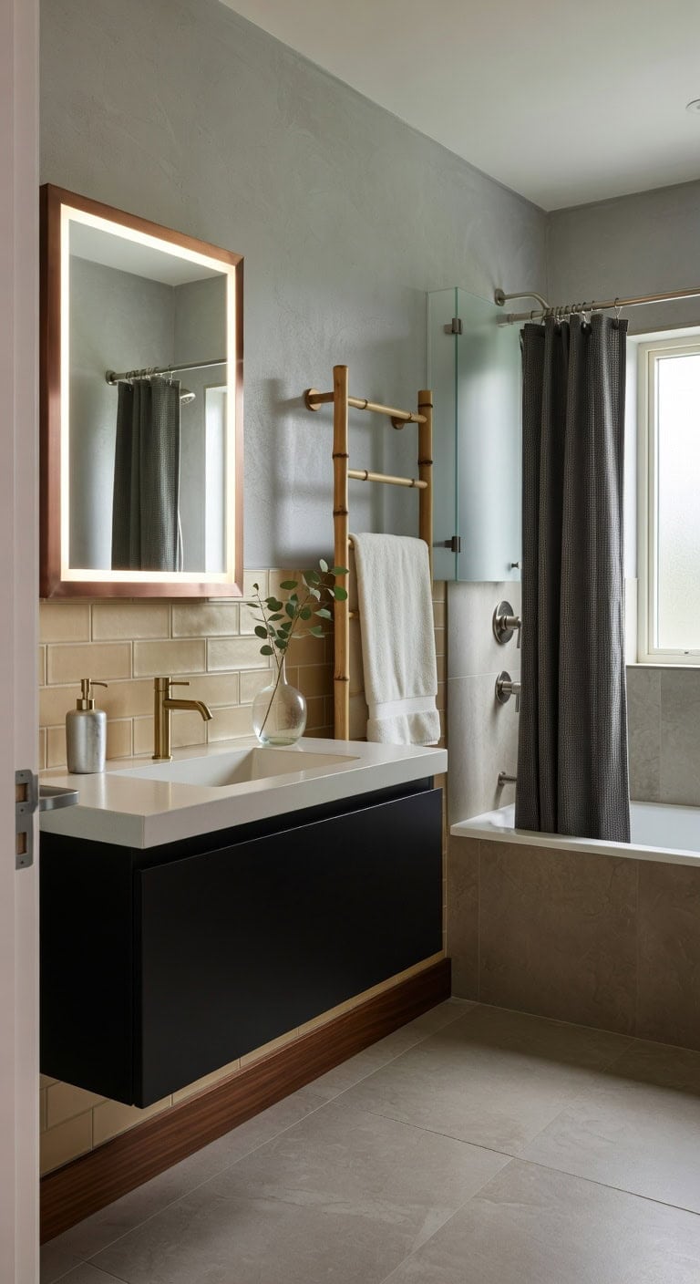 eco luxury bathroom with sustainability