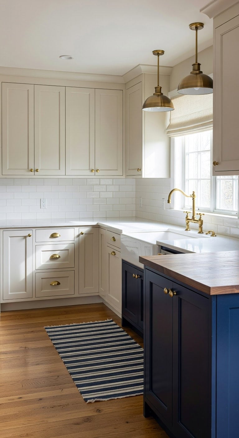 elegant coastal kitchen color combination