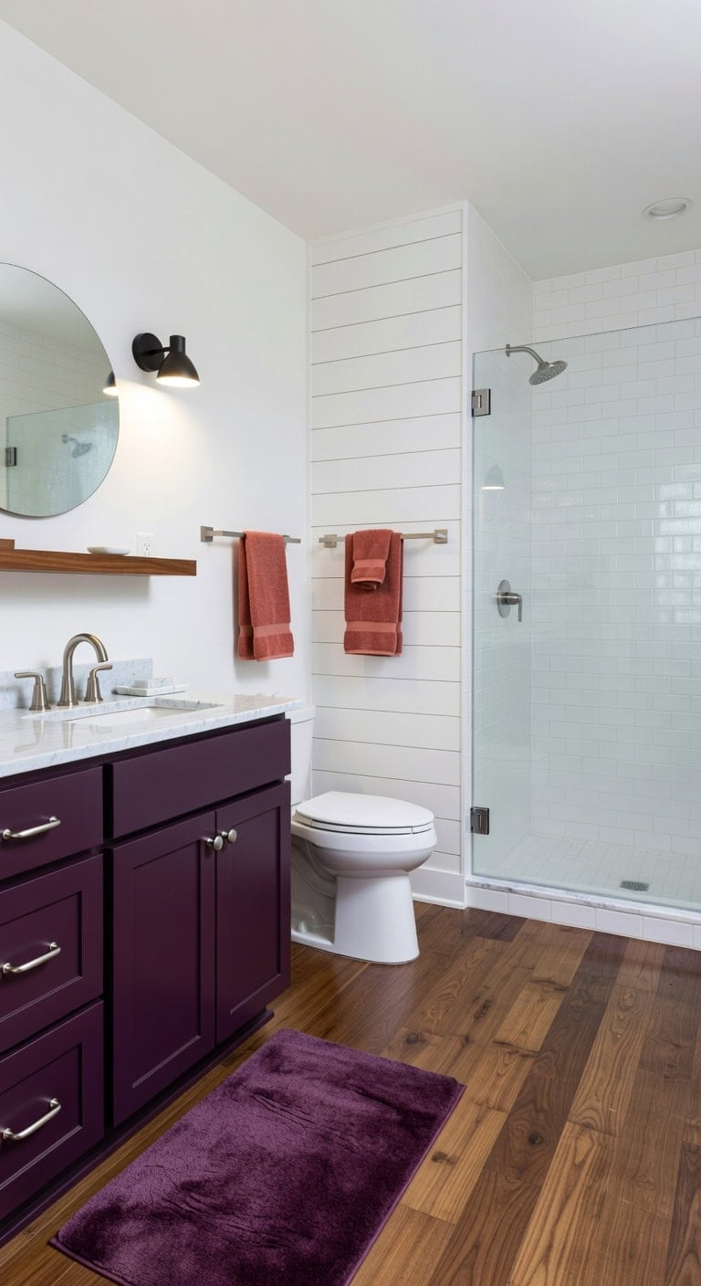 elegant dramatic balanced cohesive bathroom retreat