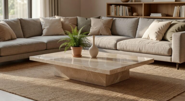 elegant stone beige marble coffee