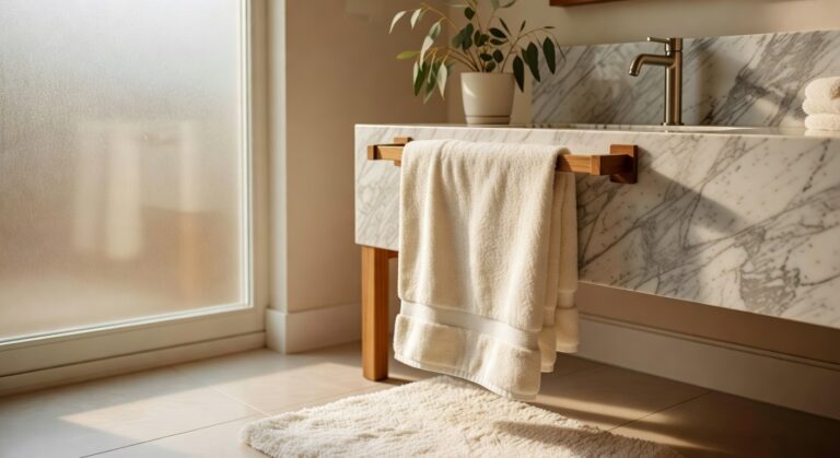 exceptional cream woven cotton bath towels
