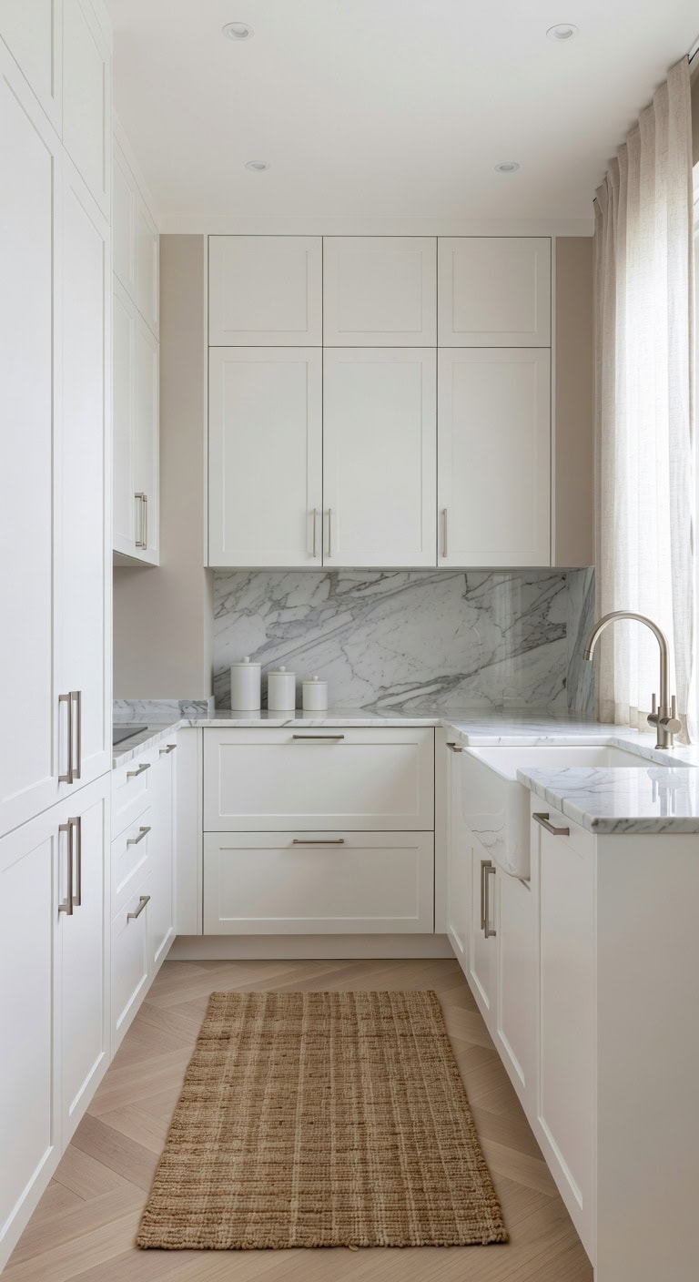 expansive kitchen through floor to ceiling cabinetry