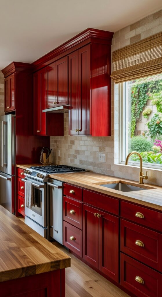 23 Red Kitchen Cabinets Designs for Eye-Catching Style