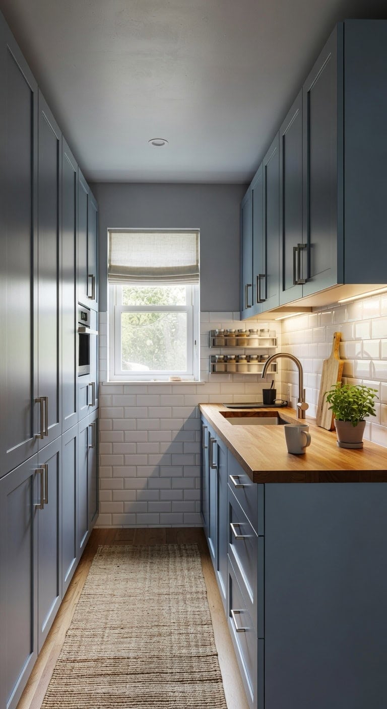 floor to ceiling blue gray elegance