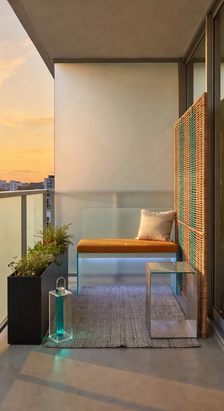 frosted glass led bench