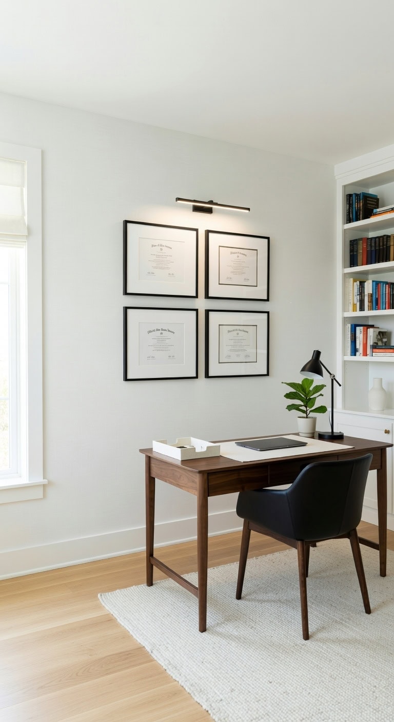 gallery style diploma framing display