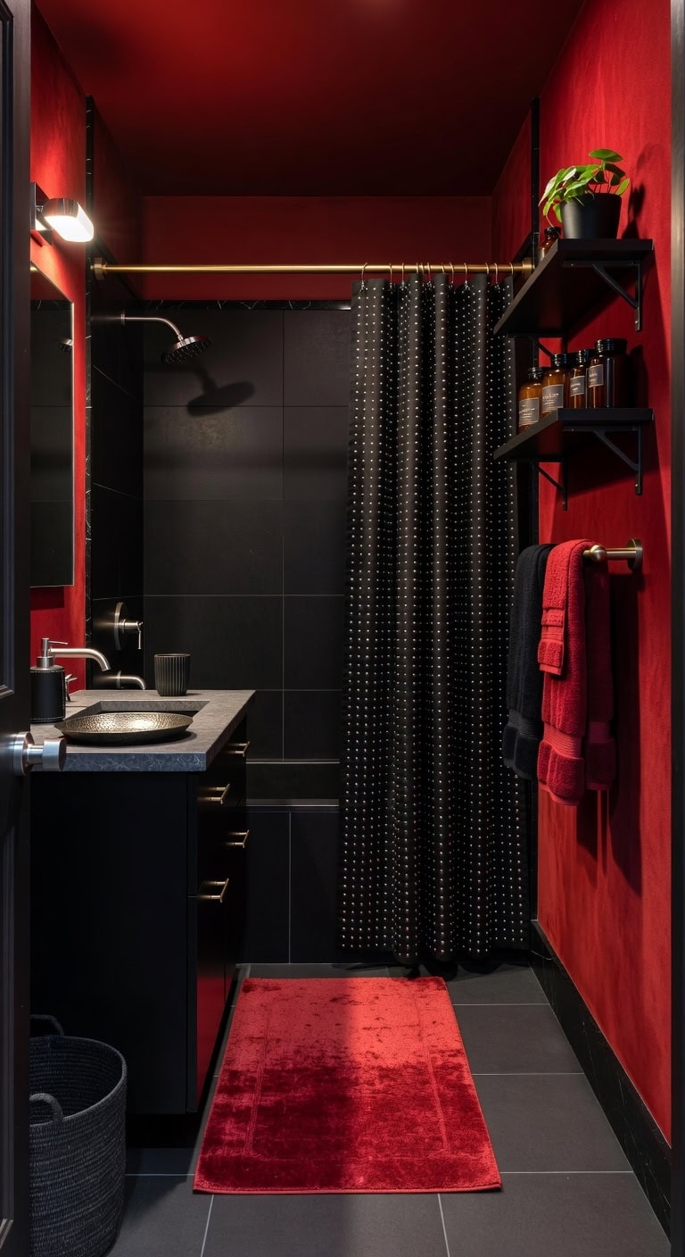 glam rock red and black