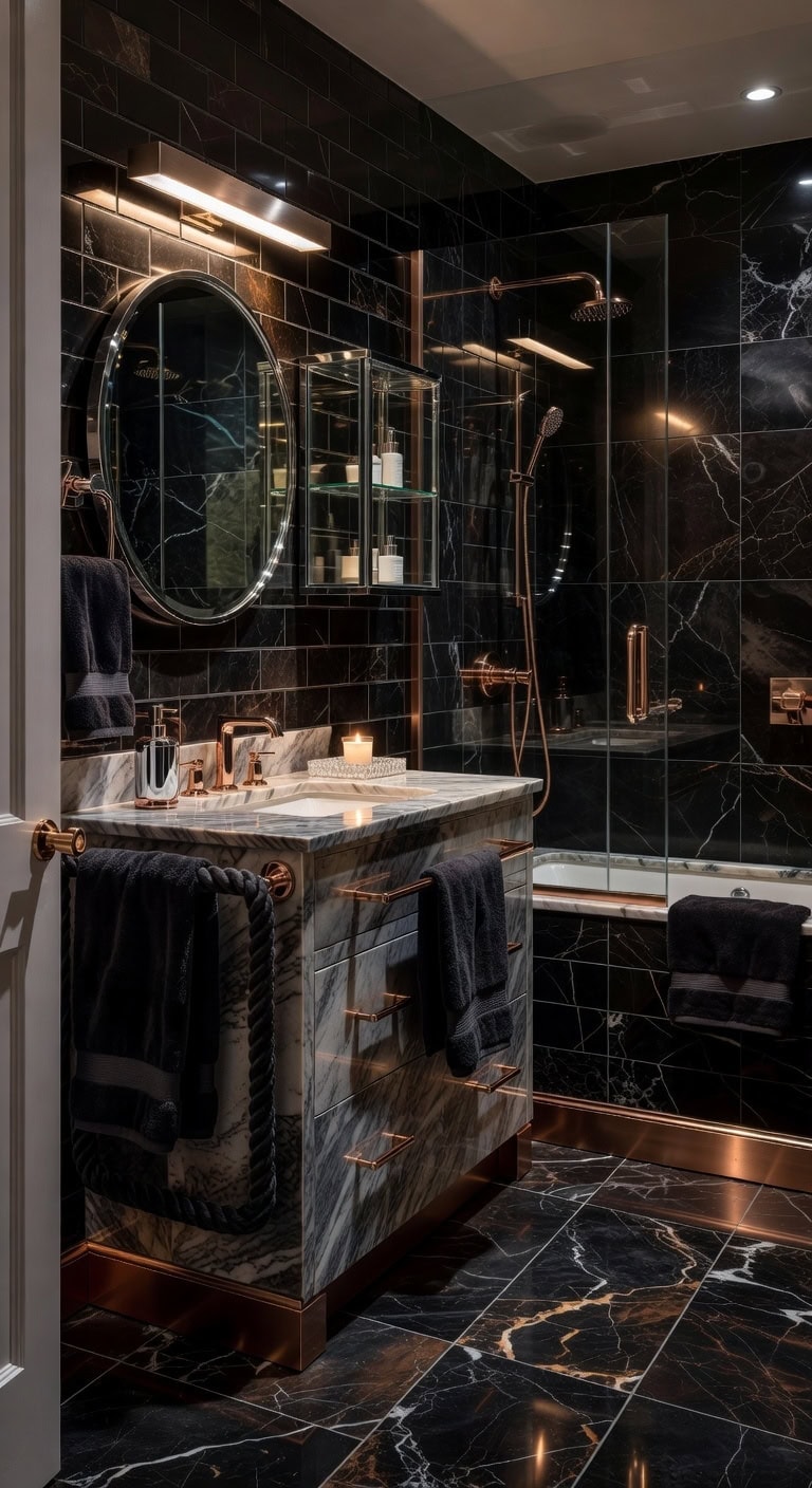 glamorous black marble retreat