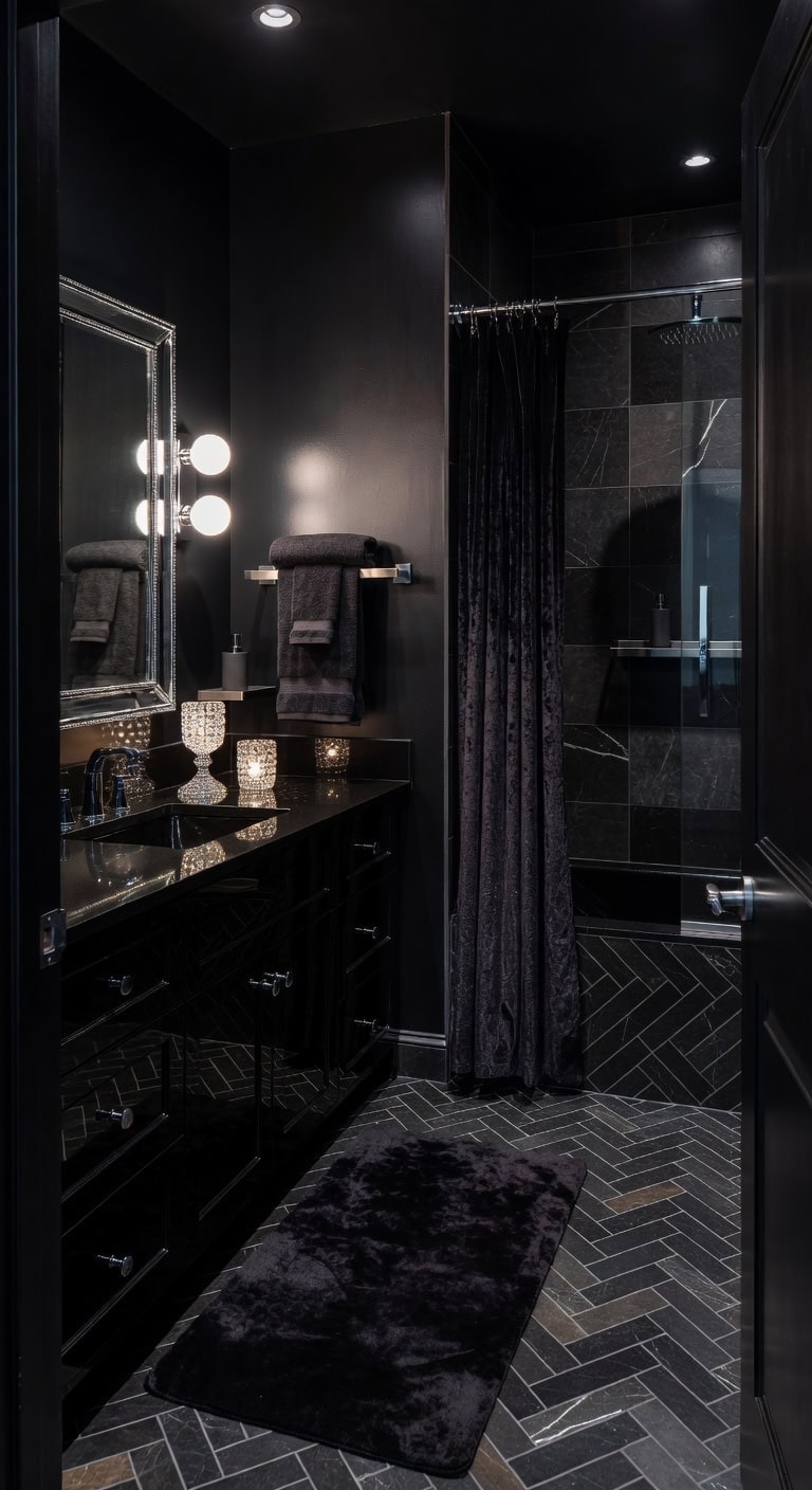 glamorous black quartz retreat