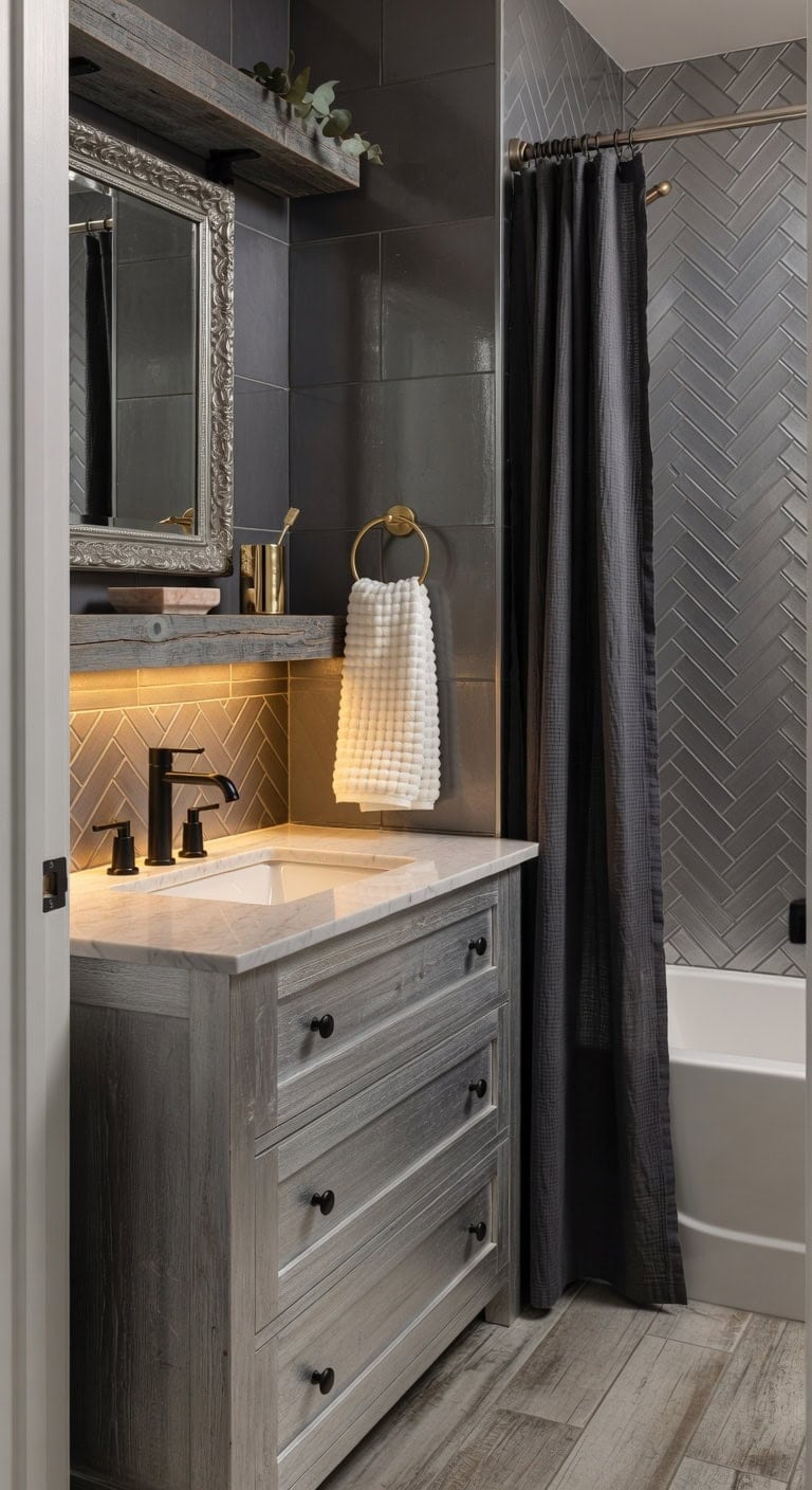glamorous rustic marble accents
