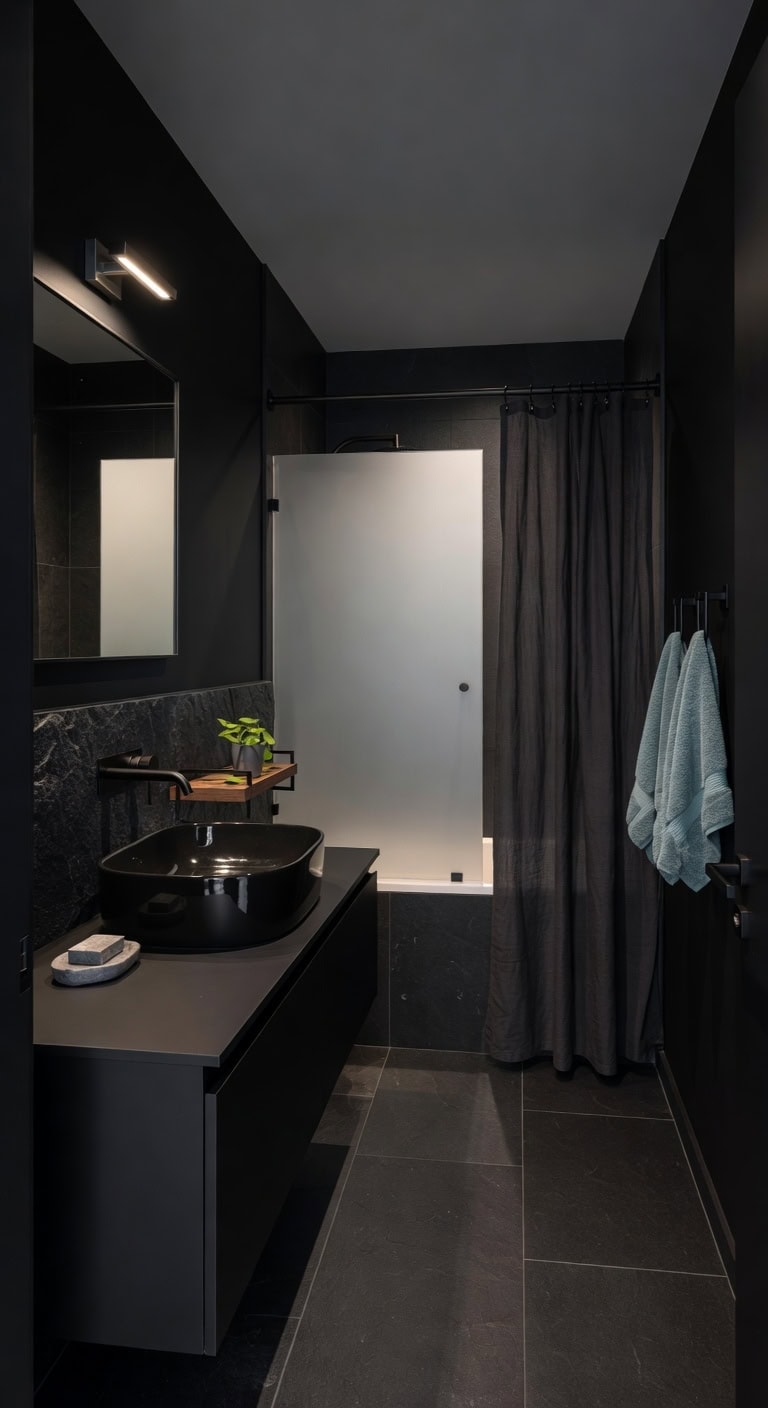 glossy black and gray
