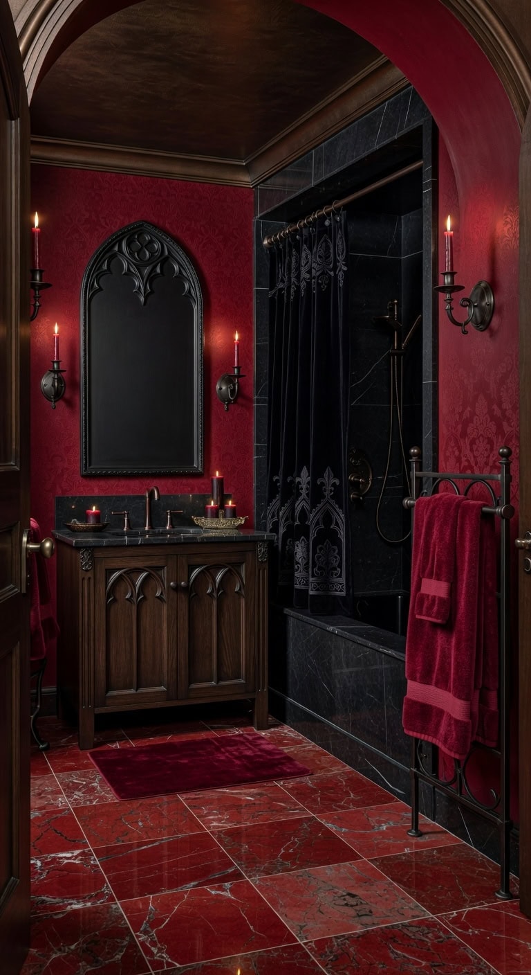 gothic red marble luxury