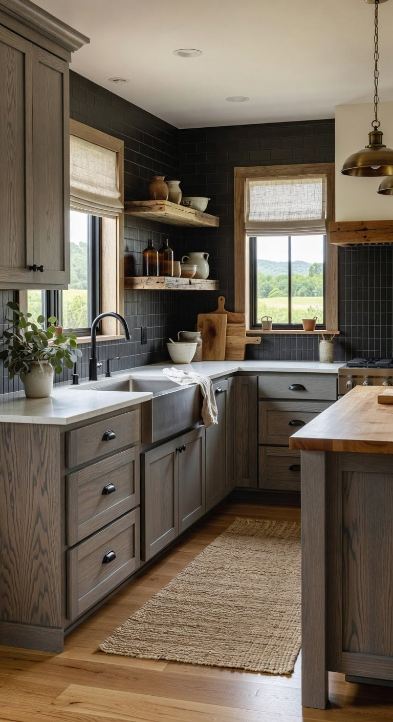 gray tinted hickory with reclaimed wood