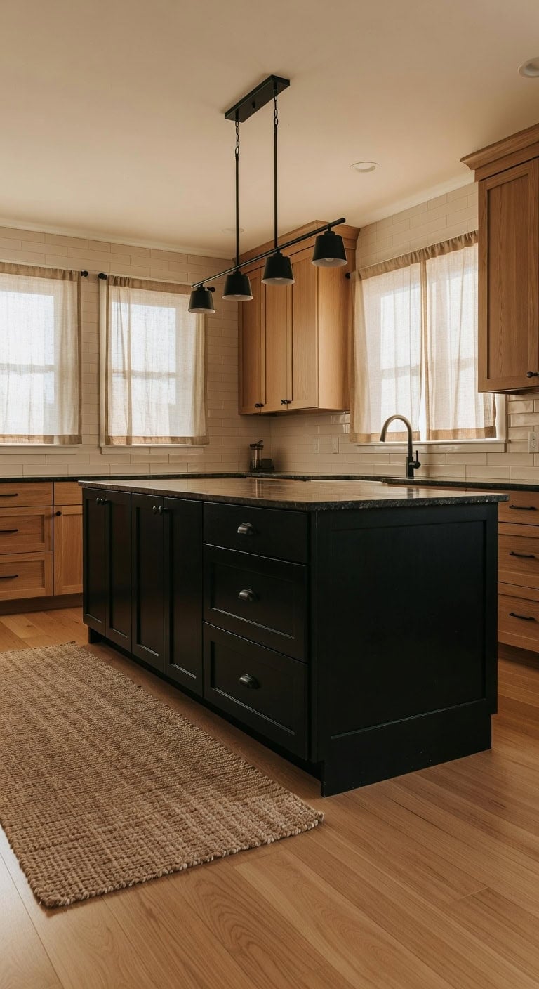 grounded collected kitchen with contrast