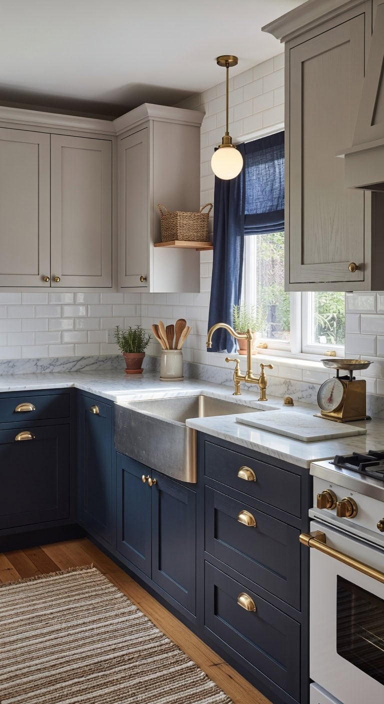 grounded sophisticated kitchen contrast