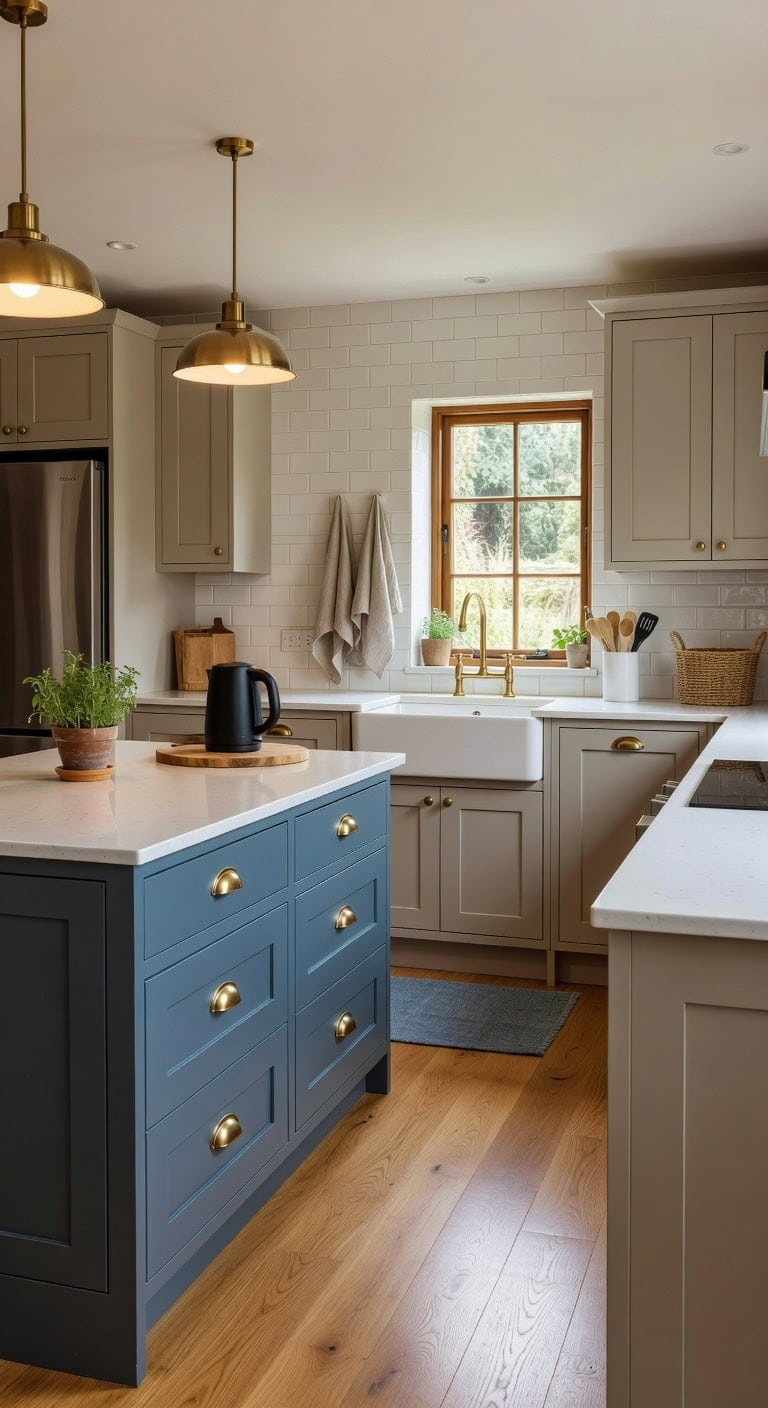 grounded yet unexpected kitchen aesthetic