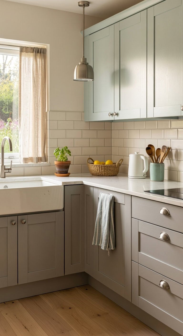 grounded yet vibrant kitchen palette