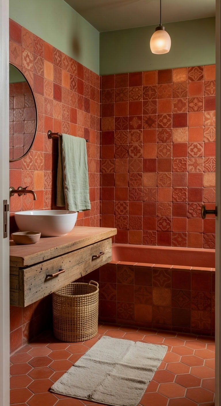 hand painted terracotta sage retreat