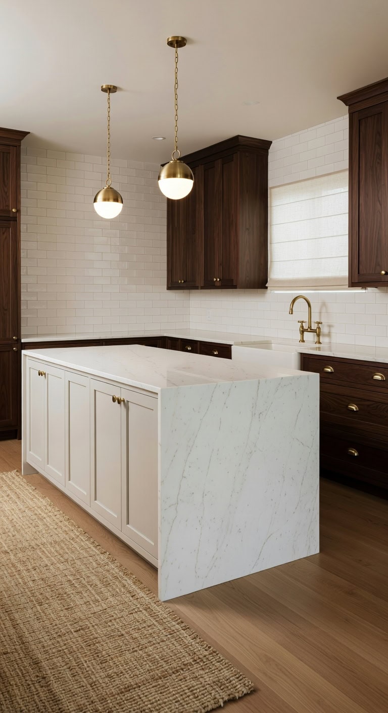 harmonious two tone kitchen island design