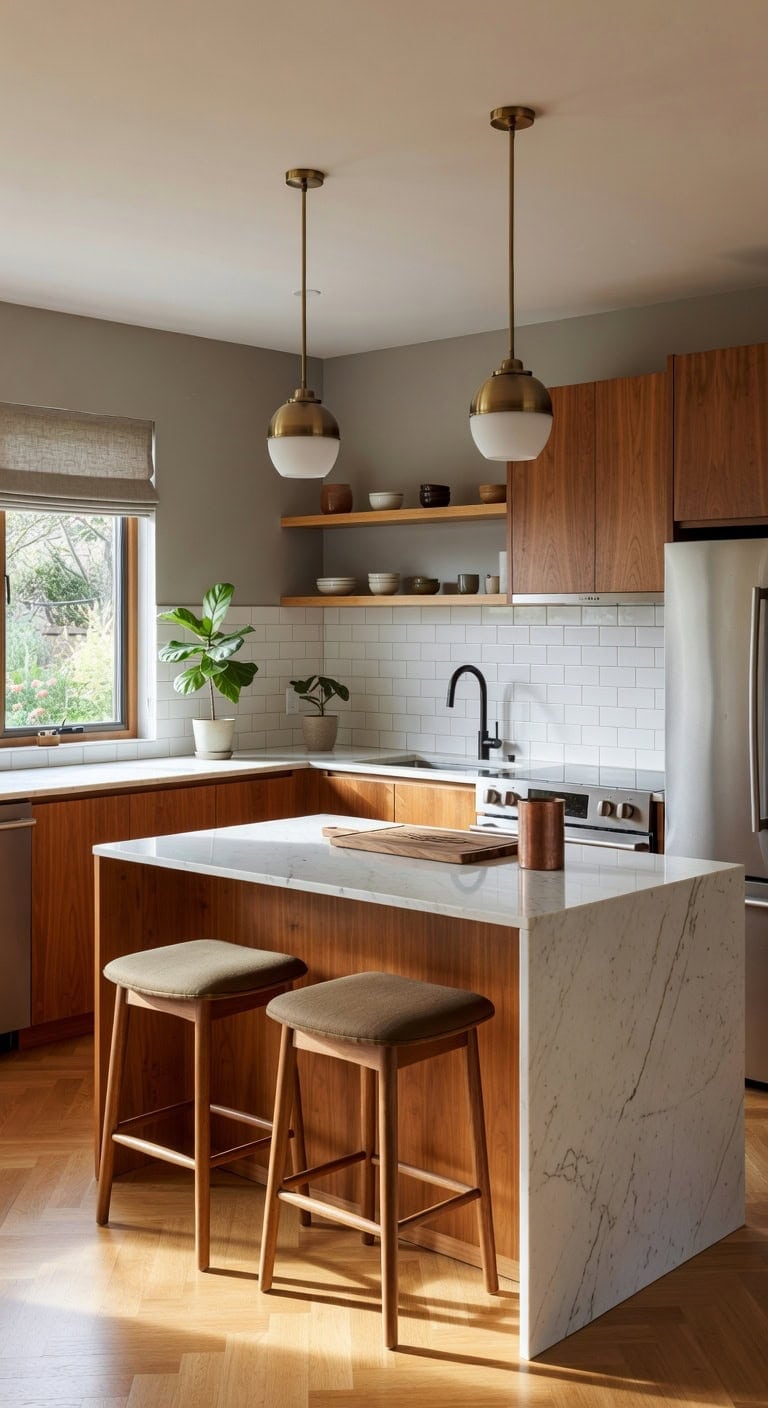 hickory cabinets walnut accents