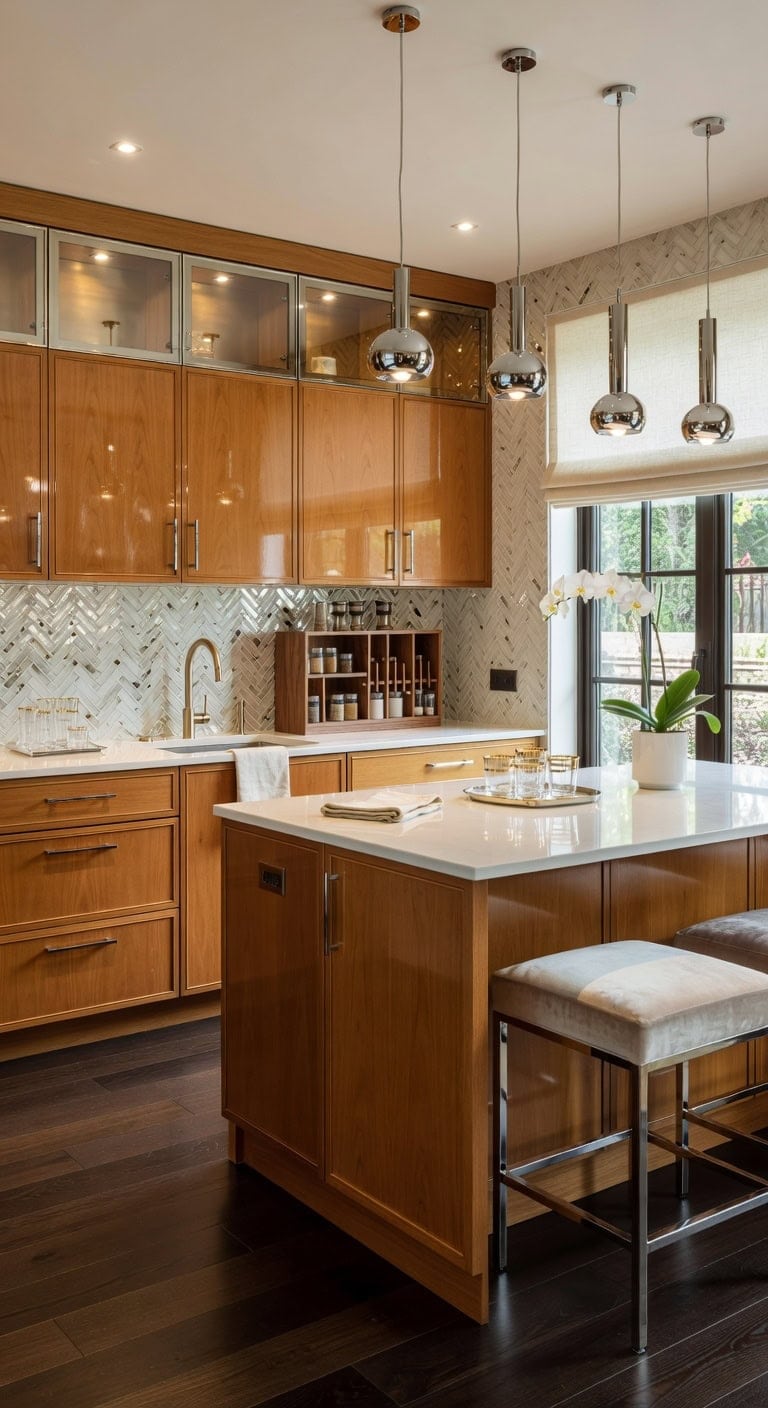 high gloss honey oak glam