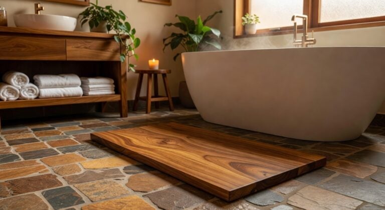 high quality teak wood bath mats