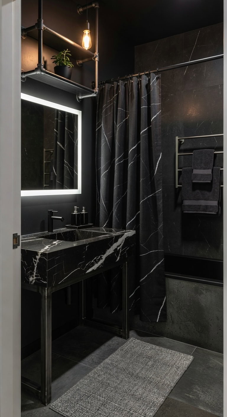 industrial black marble retreat
