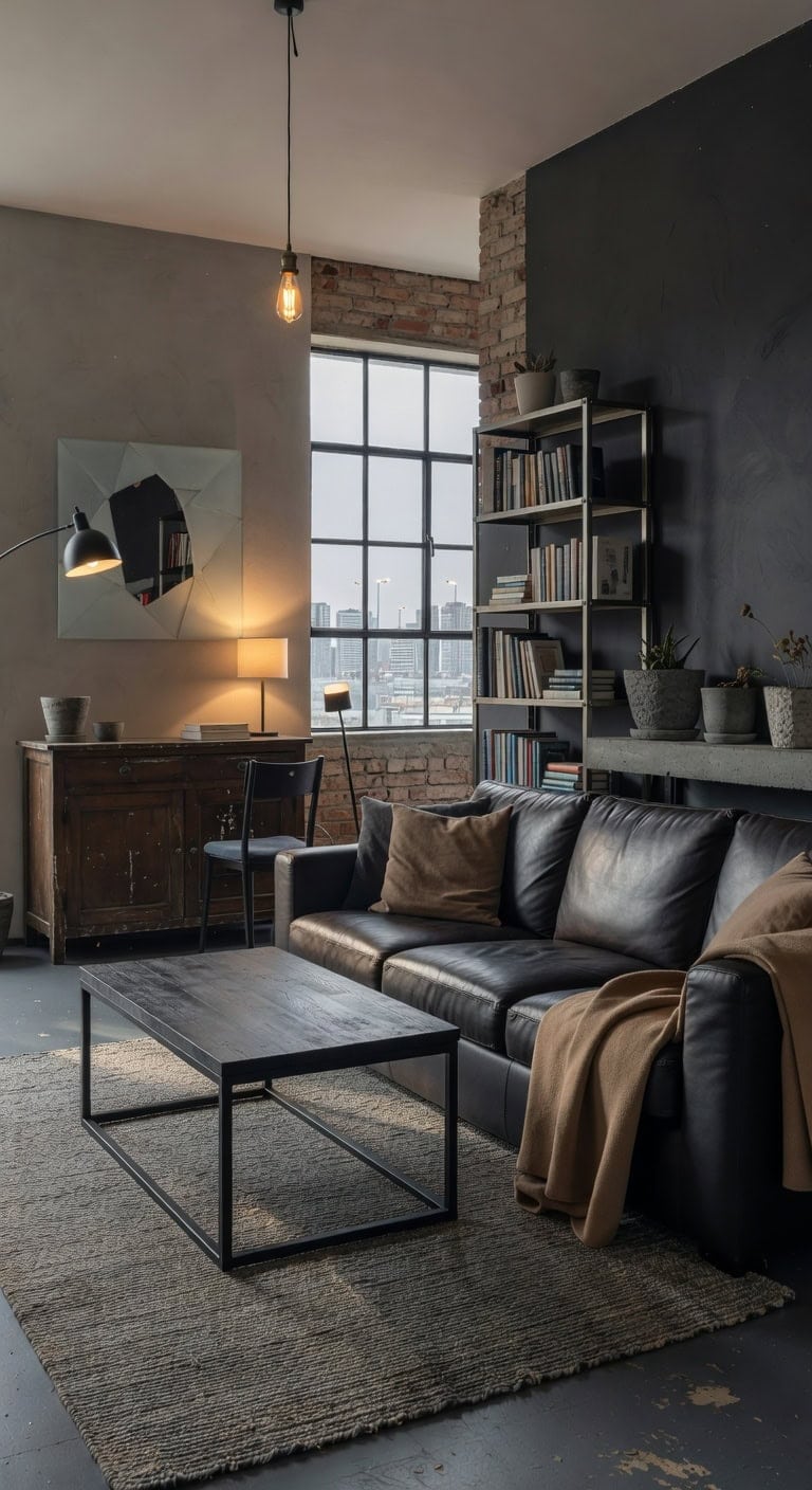 industrial charcoal concrete chic