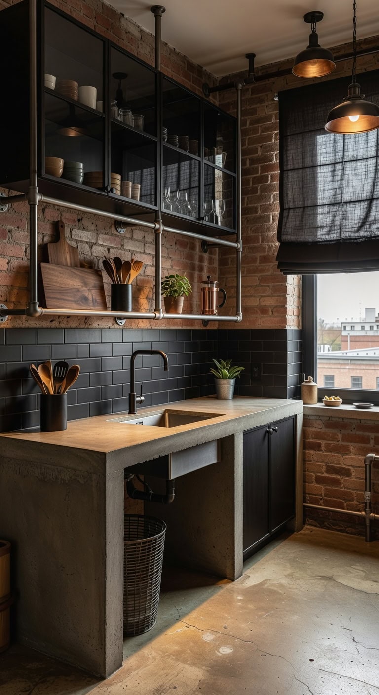 industrial chic black concrete combo